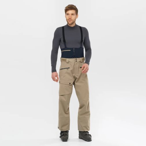 Khaki Salomon Qst 3L Men's Ski Pants | IE DO6913